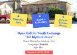 Open call for youth exchange art myths culture in Filadelfia Calabria Italy