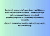 Javni poziv za studente/ce s invaliditetom, studente/ce-volontere i nastavno osoblje