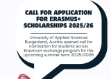 Call for Application for Erasmus+ Scholarships 2025/26 University of Applied Sciences Burgenland