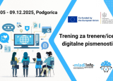 NVO Mladiinfo Montenegro organizuje petodnevni trening za trenere/ice na temu digitalne pismenosti