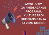 Objavljeni javni pozivi za sufinansiranje projekata kulture i sporta za 2026. godinu