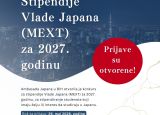 Otvoren konkurs za stipendije Vlade Japana (MEXT) za 2027. godinu