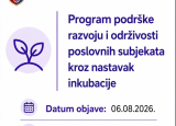 Program podrške razvoju i održivosti poslovnih subjekata kroz nastavak inkubacije