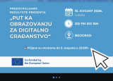 Otvorene prijave za predstavljanje rezultata projekta „Put ka obrazovanju za digitalno građanstvo“