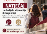 NATJEČAJ ZA STIPENDIJE ILI SMJEŠTAJ ZA STUDENTE 2026./2027.